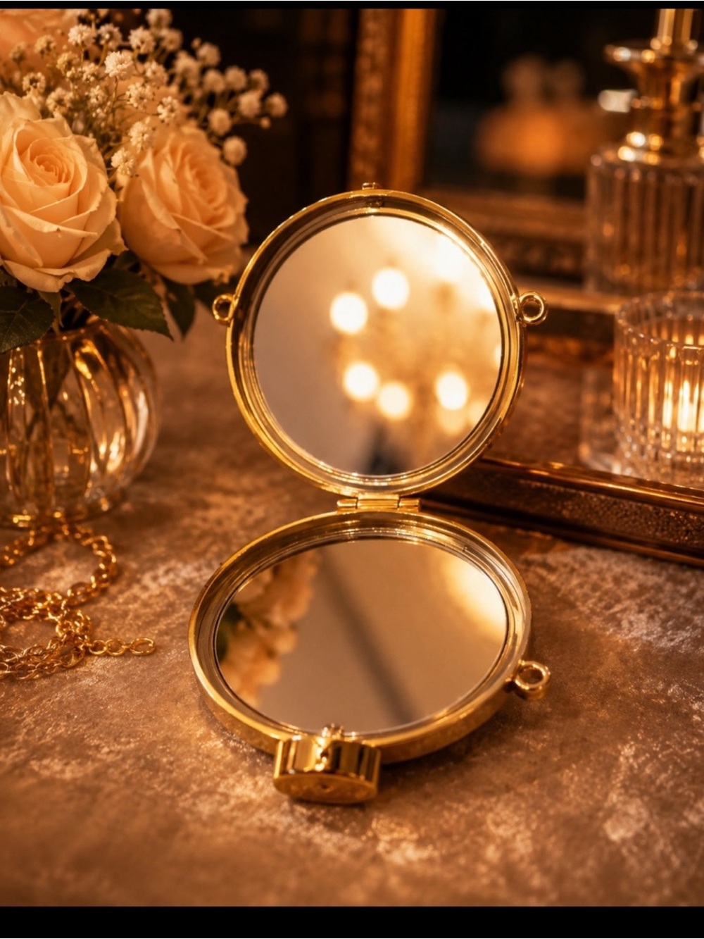 Brand New ! Hang made Gold Crystal Embellished Round Crossbody Clutch